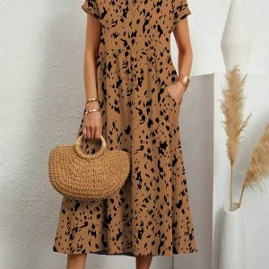 Women's Spring/Summer Casual Print Long Holiday Dress