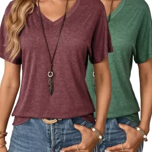Women's 2-Pack V-Neck Short-Sleeve Tees